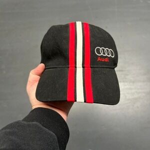 Vintage Audi cars striped fitted hat Size L/XL